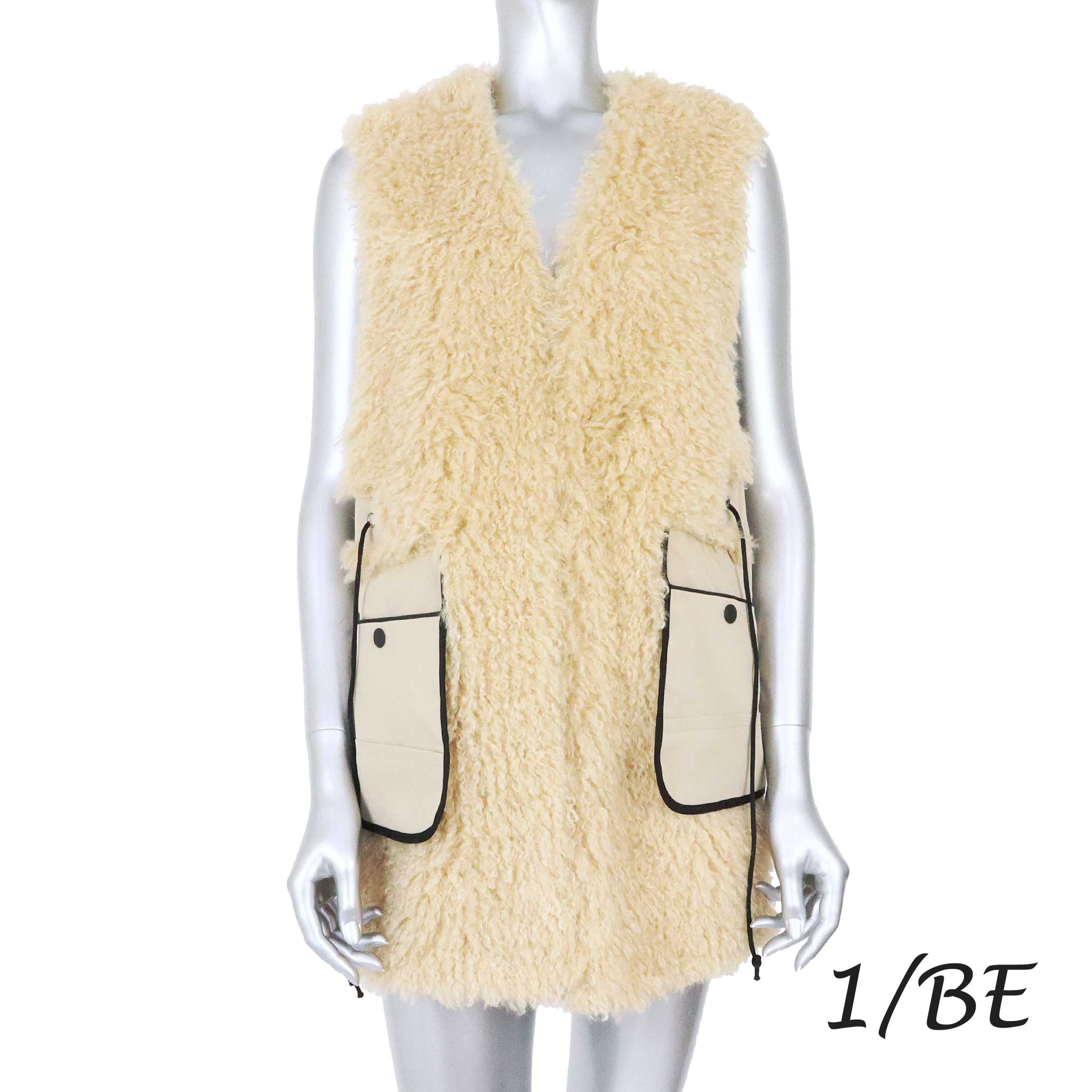★美品★LANVIN COLLECTION★シャギー ファー ベスト★アルパカ★ LANVIN COLLECTION バイカラーフォーマルオックスフォード
